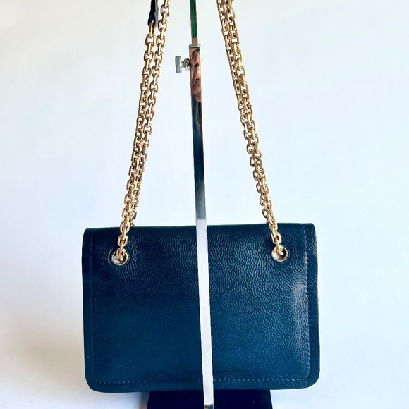 Tory Burch Black Pebble Genuine Leather Shoulder Bag Crossbody Bag - Picture 6 of 16